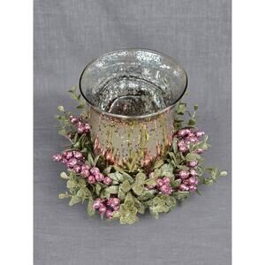 Kissing Krystals 8" Table Wreath Centerpiece Holder Christmas Enchanted Amethyst